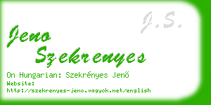 jeno szekrenyes business card